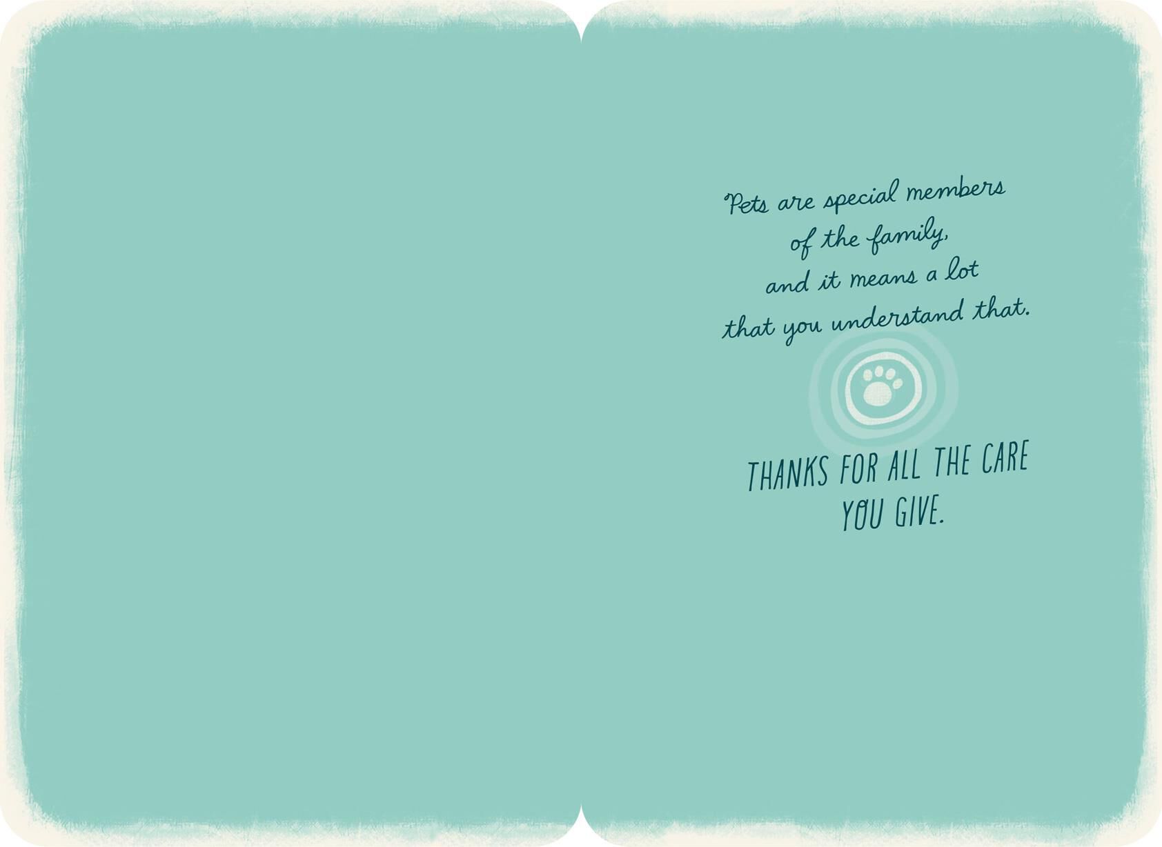 Paw Print Pet Caregiver Thank You Card