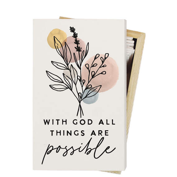Simply Said All Things Are Possible Wood Prayer Box With 50 Cards, , large image number 1