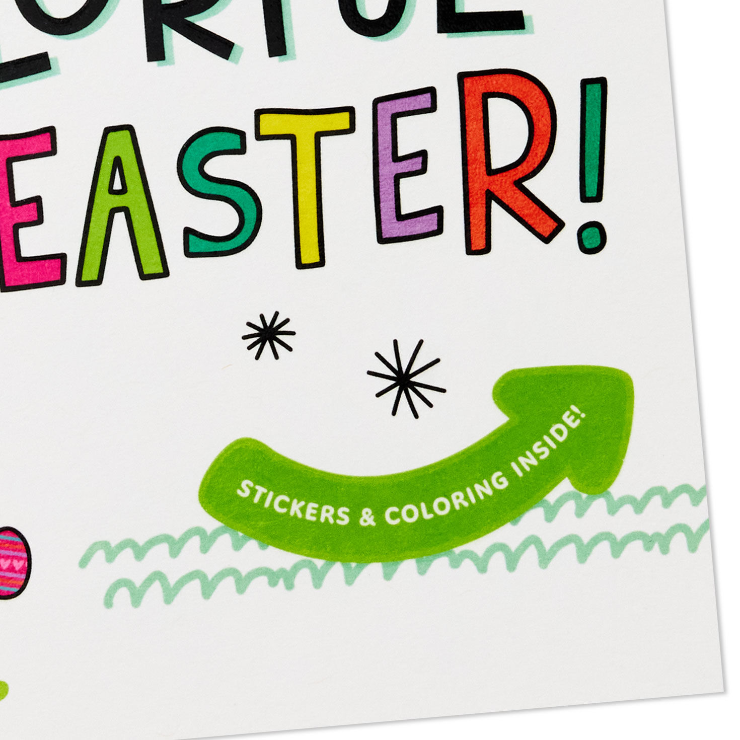 Bunny Coloring Activity Easter Card With Stickers Card Front Detail image number 4