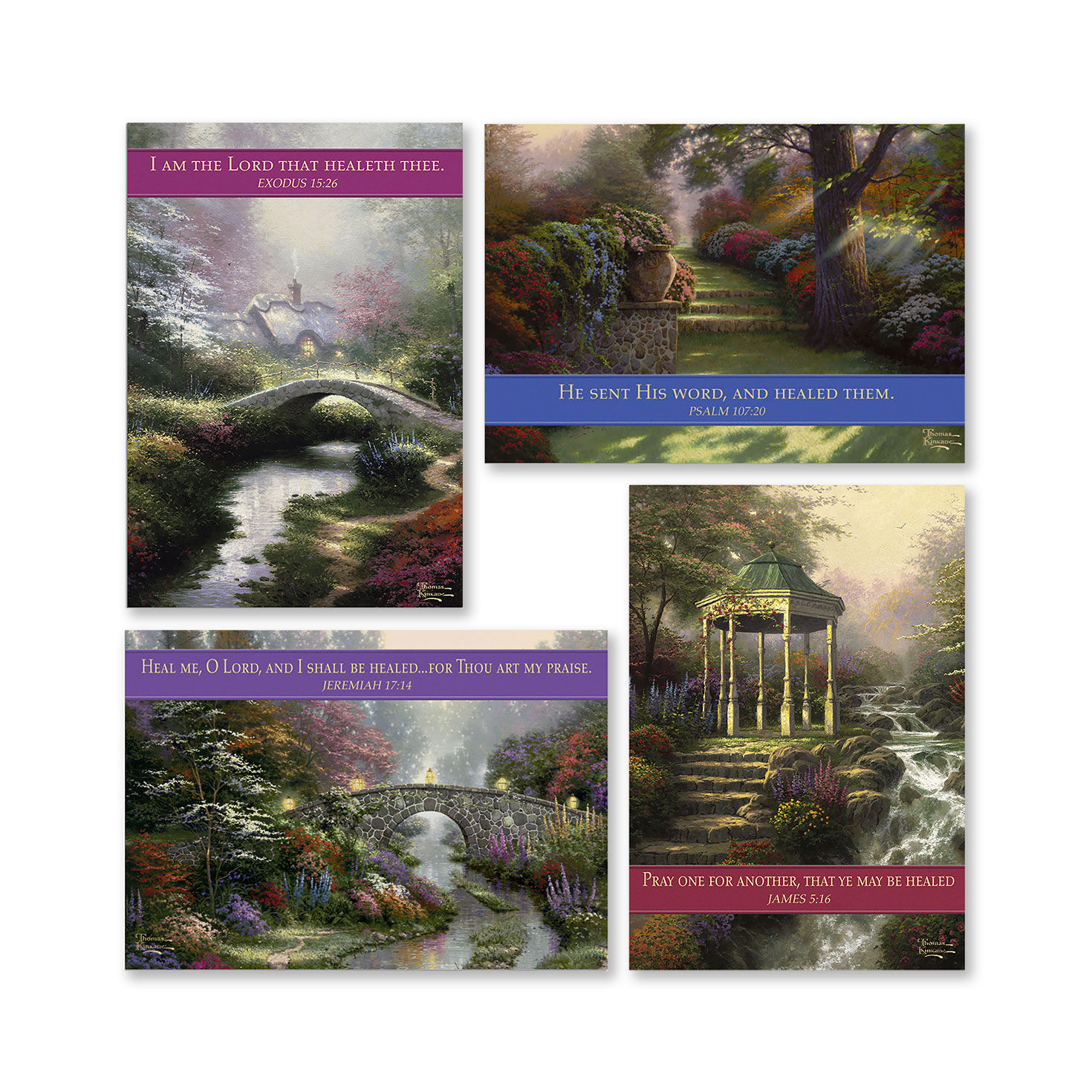 Thomas Kinkade Assorted Religious Get Well Cards, Box of 12