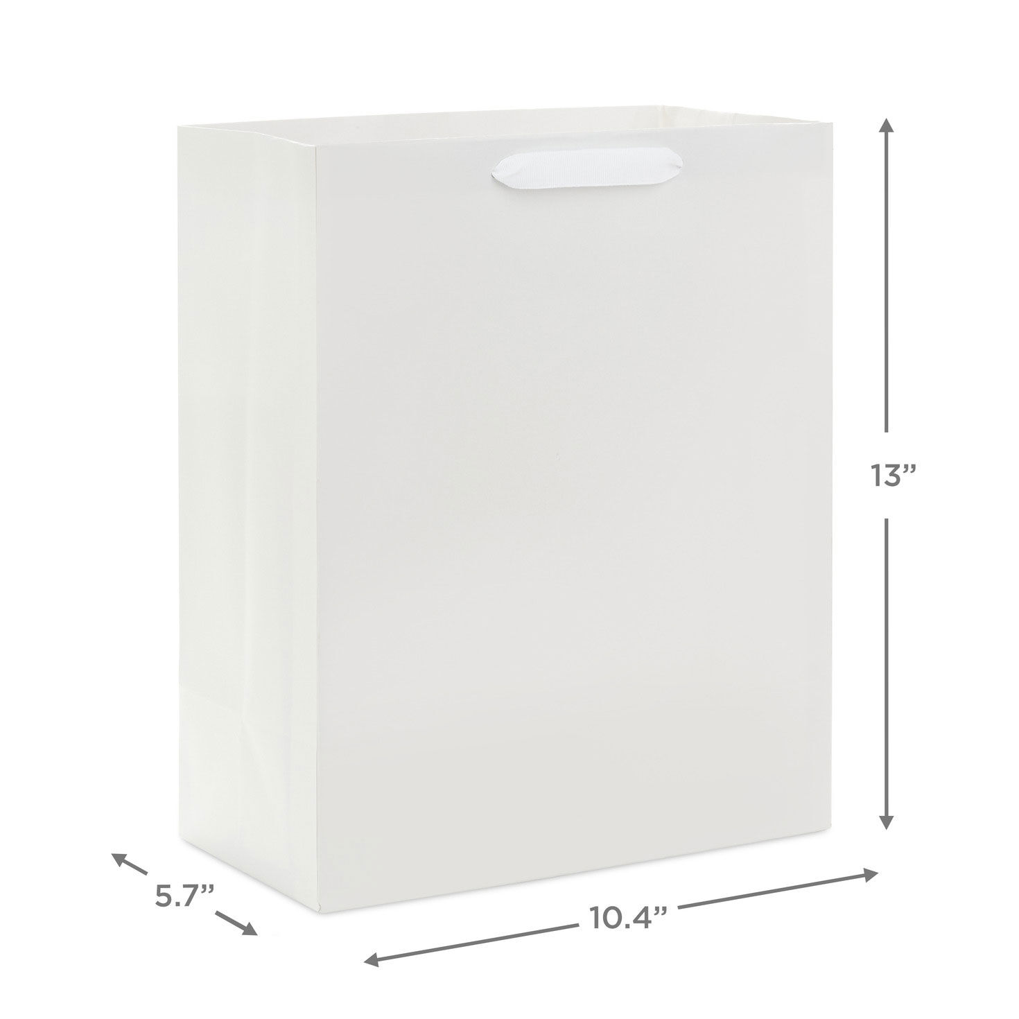 13" White Large Gift Bag, White, large image number 3