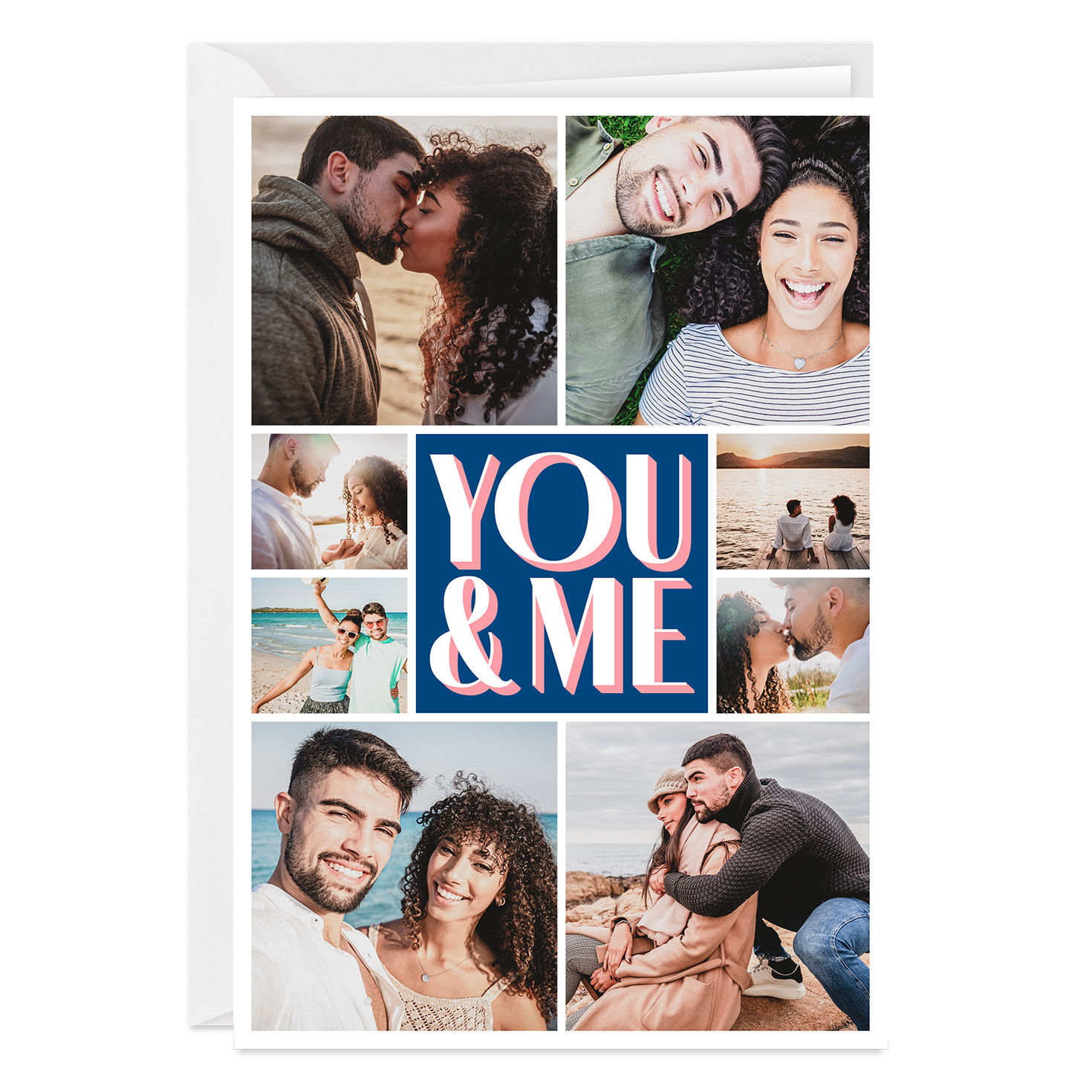 You & Me Photo Collage Custom Love Card