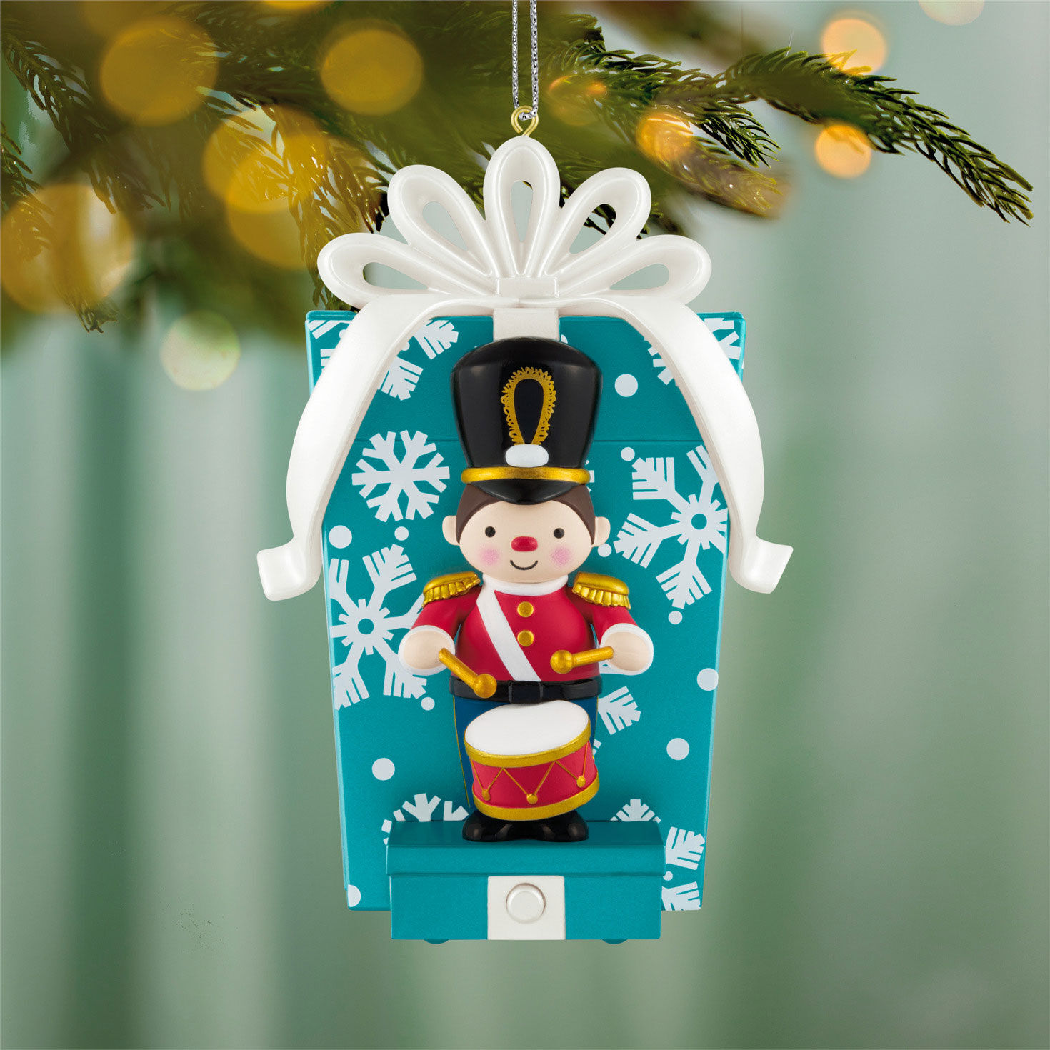 Toy Soldier and Gift Keepsake Ornament hanging on tree image number 2