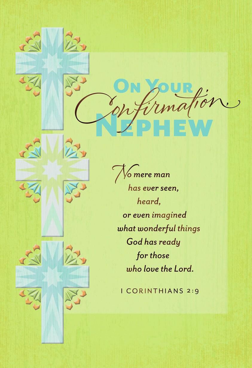 Three Crosses Confirmation Card For Nephew Greeting