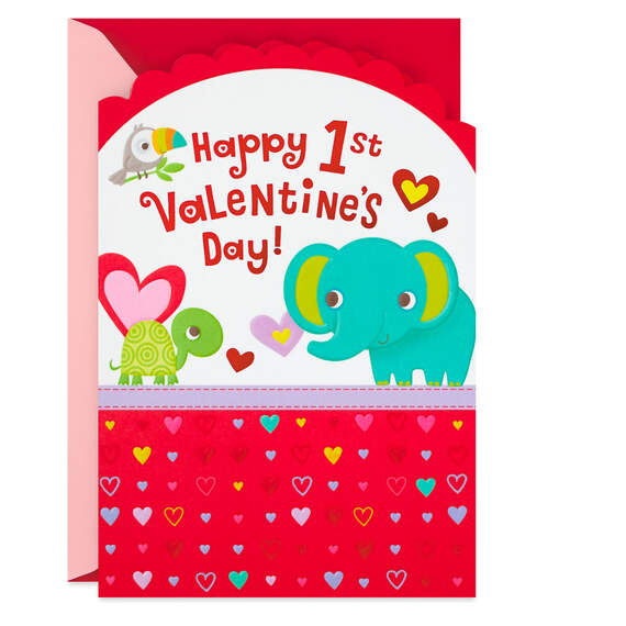Baby Animals First Valentine's Day Card, , large image number 1