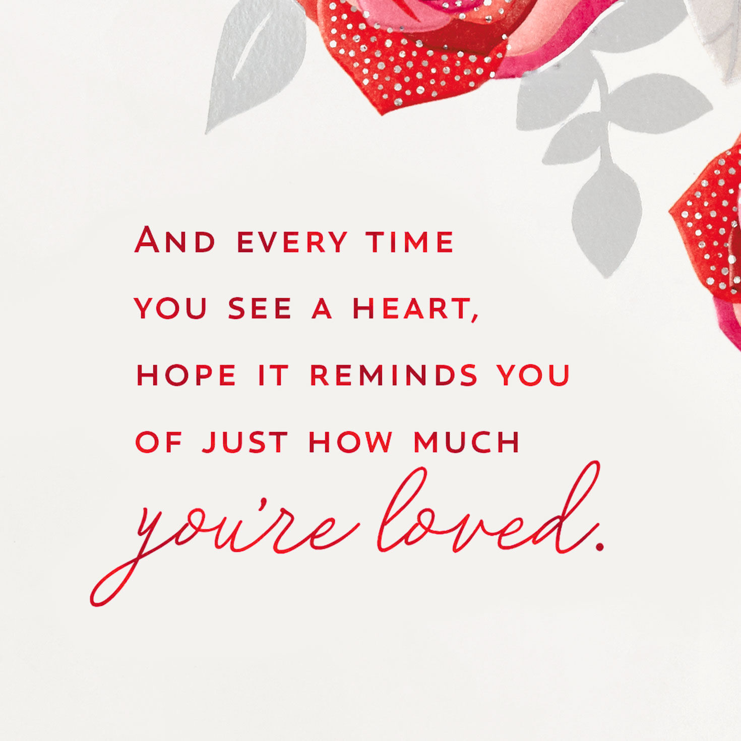 Roses and Silver Granddaughter Valentines Day Card Sentiment image number 3