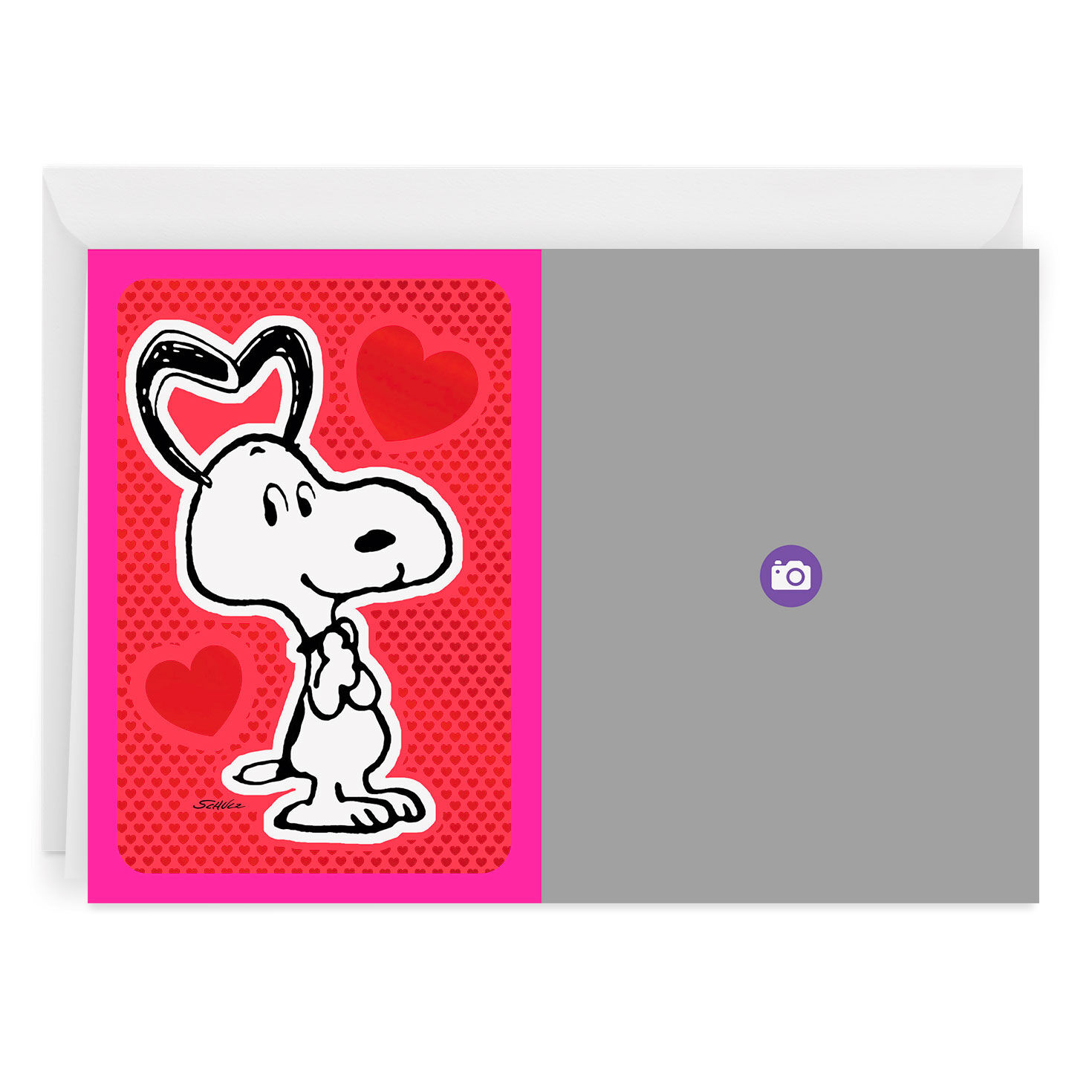 Personalized Peanuts&reg; Snoopy and Hearts Love Photo Card, , large image number 6