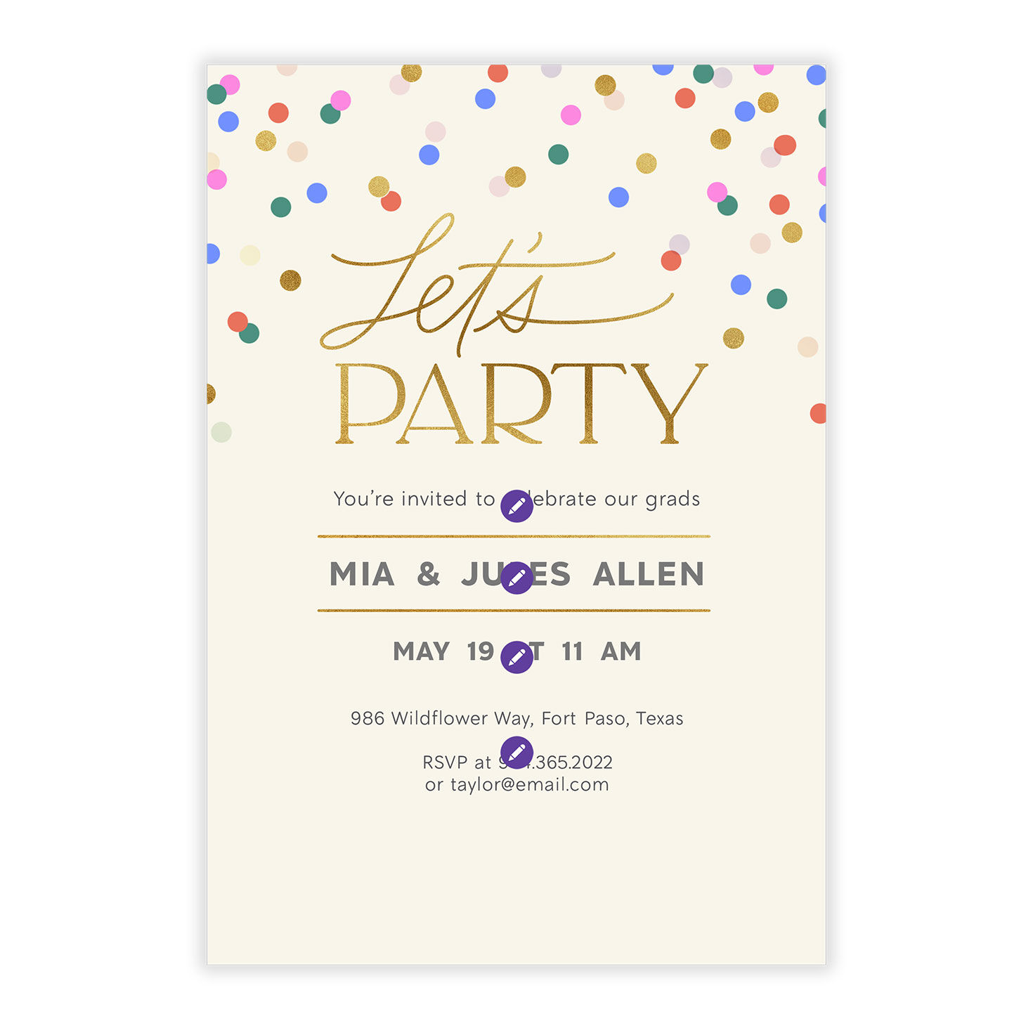Gold and Confetti Graduation Invitation, , large image number 5