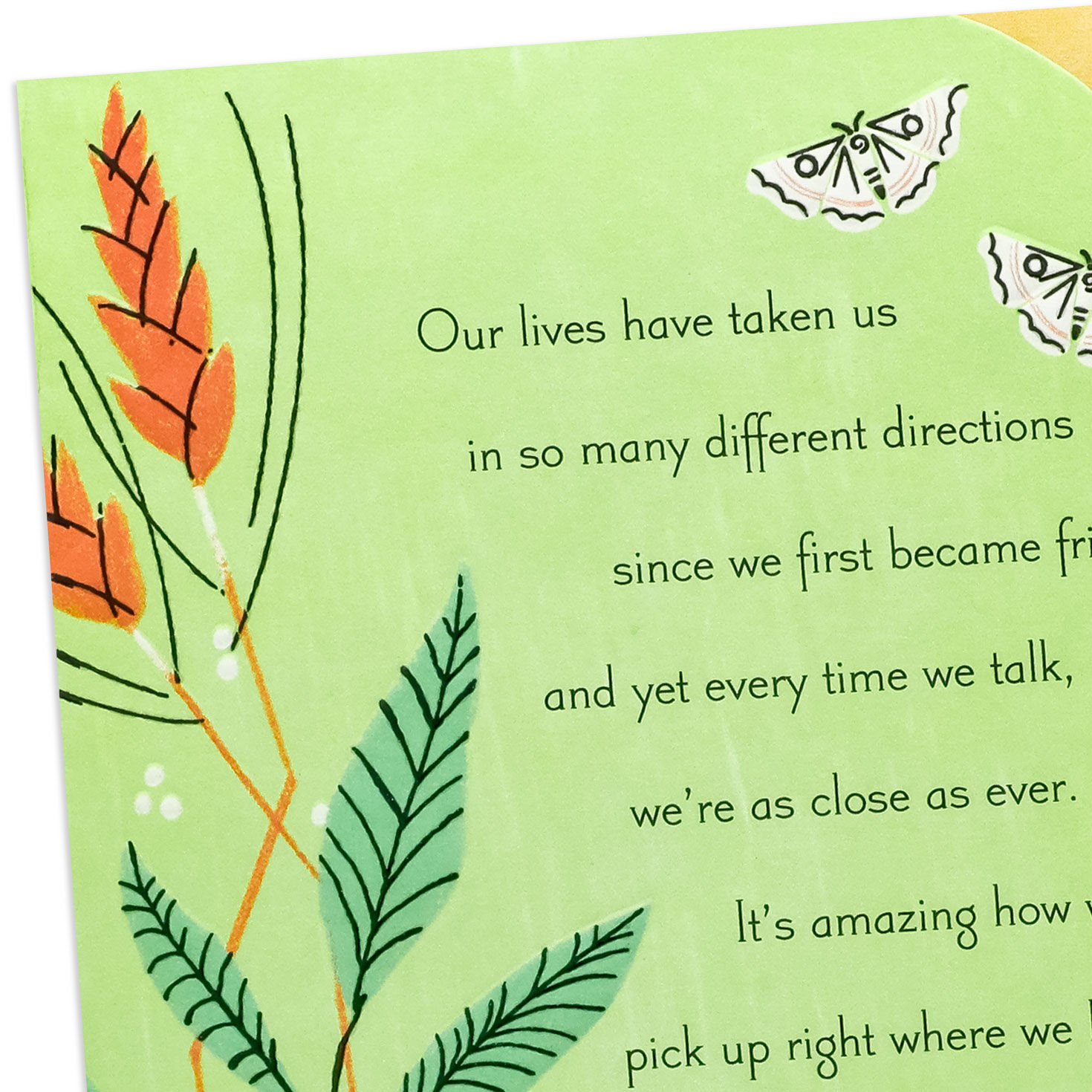 Green Botanical Butterfly Friendship Card Card Front Detail image number 5