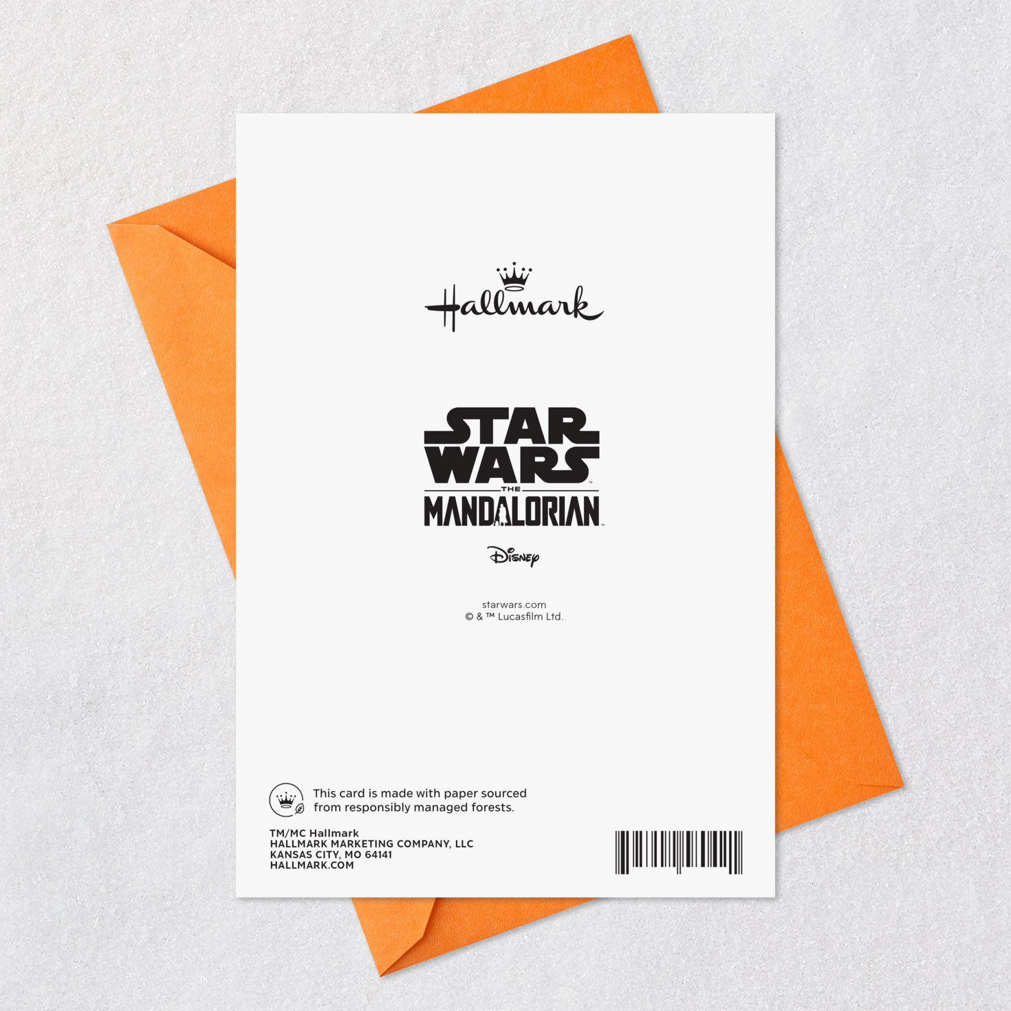 Baby Yoda Eating Candy Halloween Card Card Back with Envelope image number 7