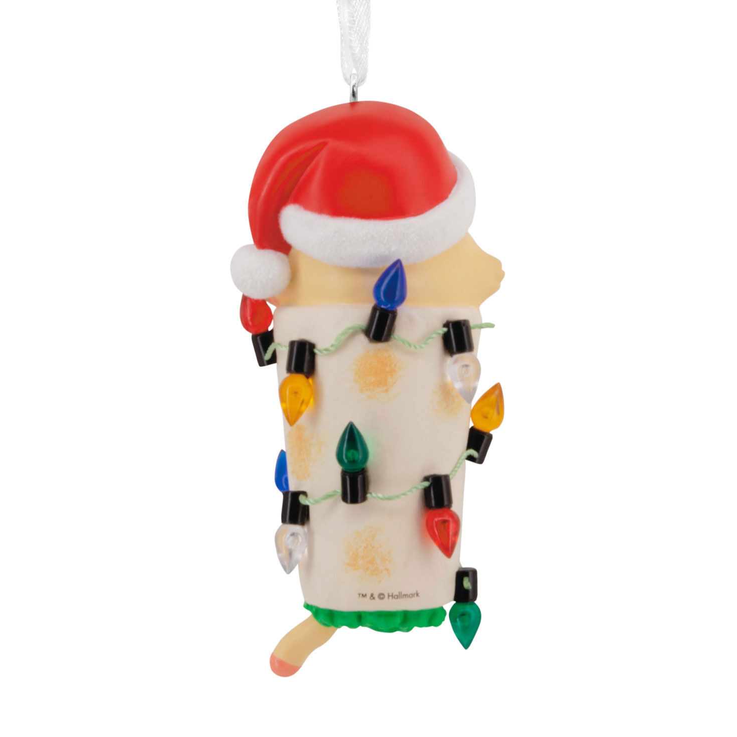 Cat Burrito With Lights Christmas Ornament back image number 6