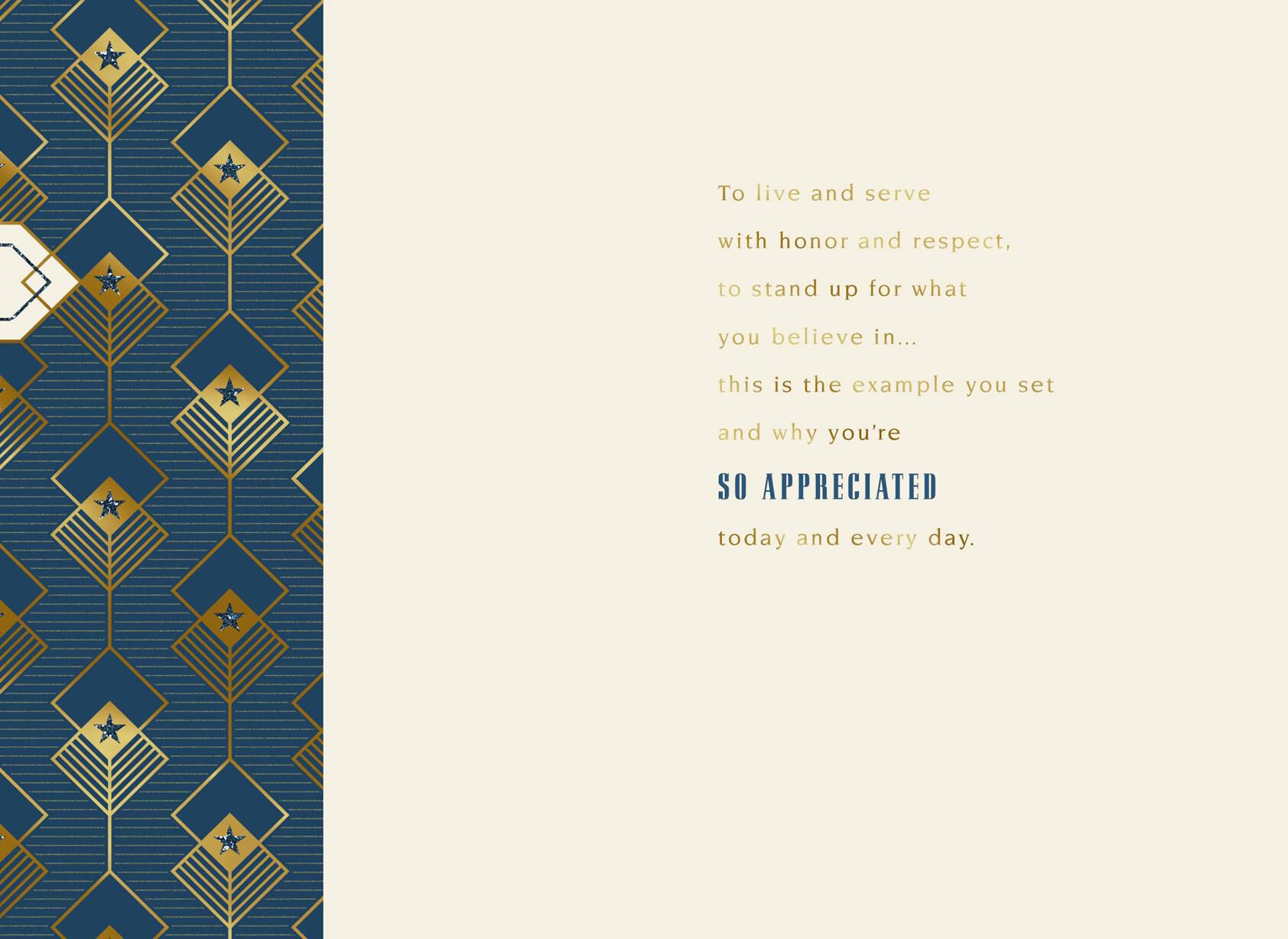 You're an Example Military Appreciation Card