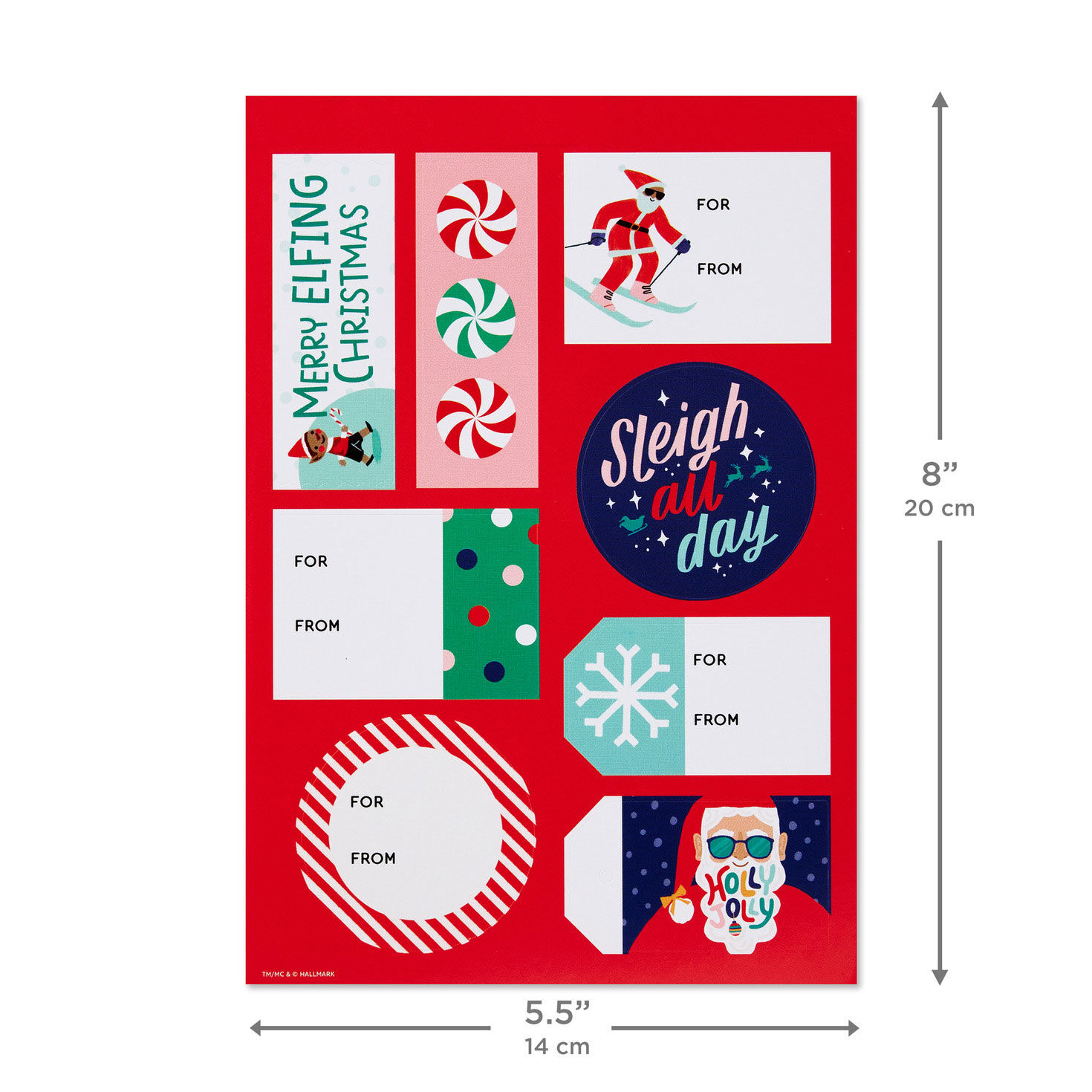 Holiday Fun Christmas Sticker Seals Gift Tags measurement image number 3
