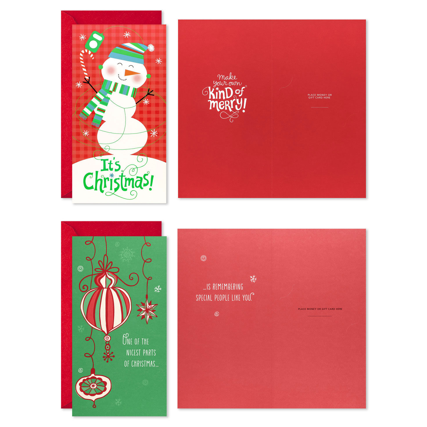 Jolly Wishes Money-Holder Assorted Christmas Cards Card Front with Sentiment image number 2