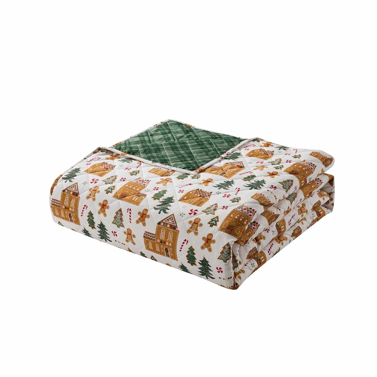 Hallmark Gingerbread 3 Pc. Quilt Set - King front folded image number 2