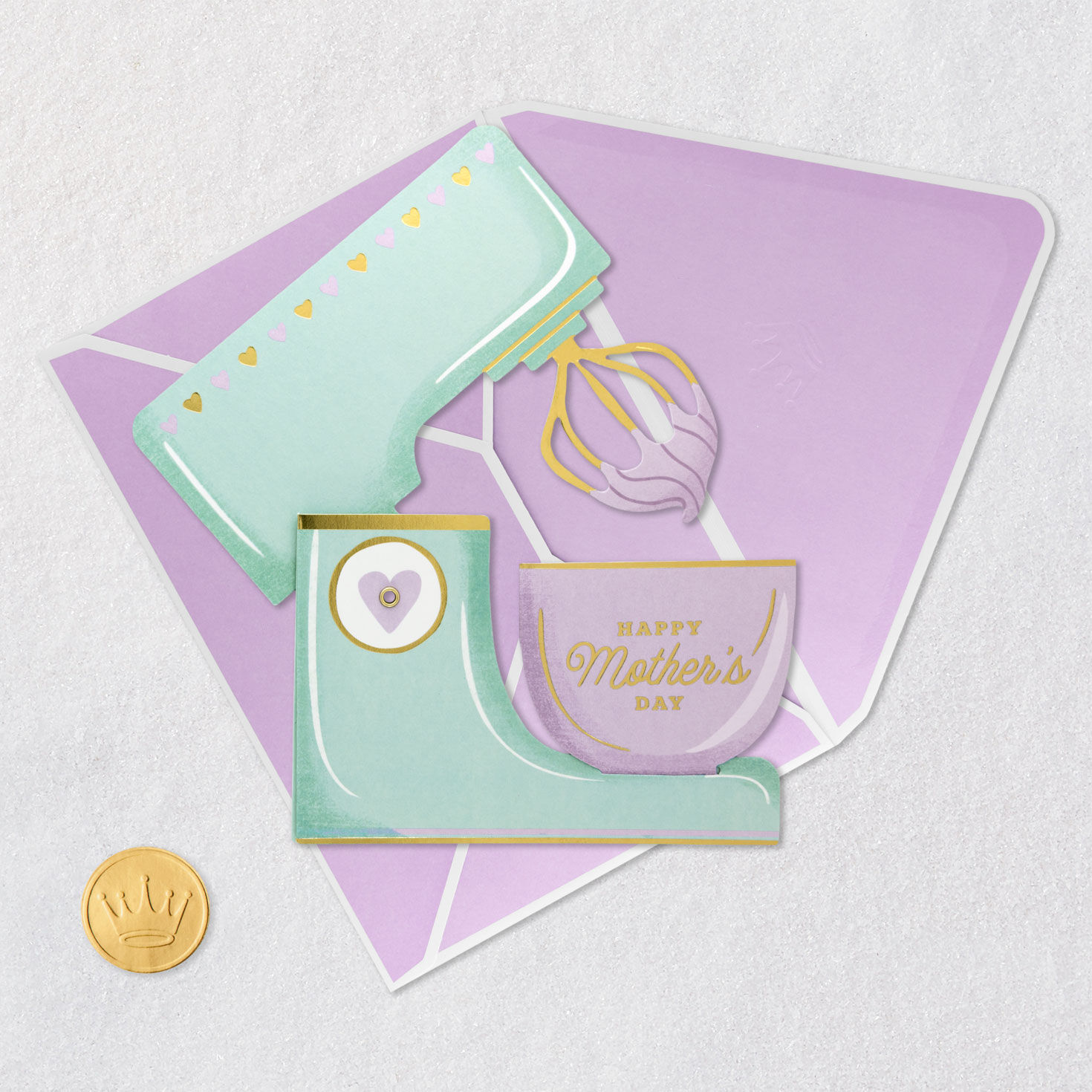 Stand Mixer Innovative Design Mother's Day Card Card Front with Envelope and Gold Seal image number 5