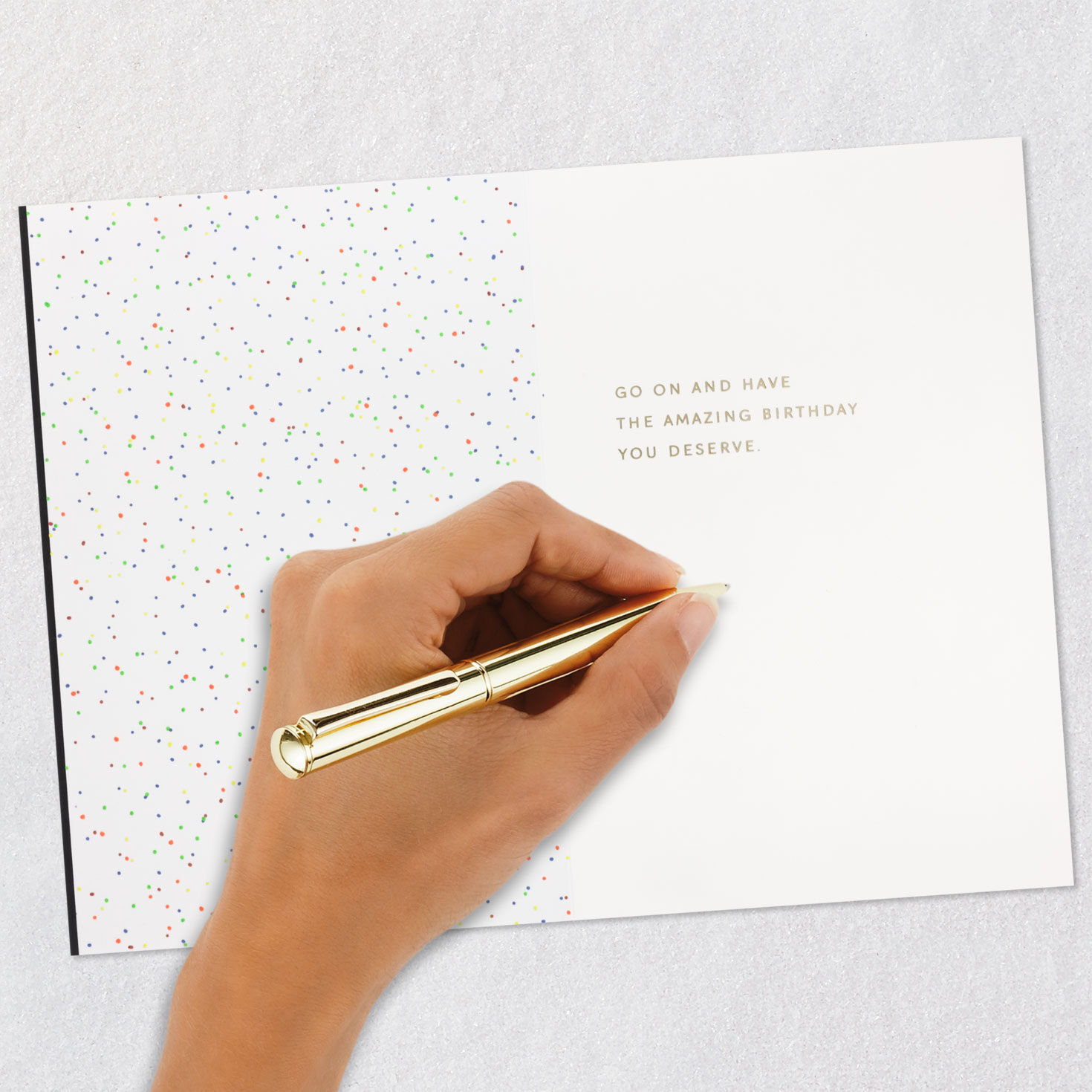 Gold Sparklers Cake on Black Birthday Card Signing card image number 6