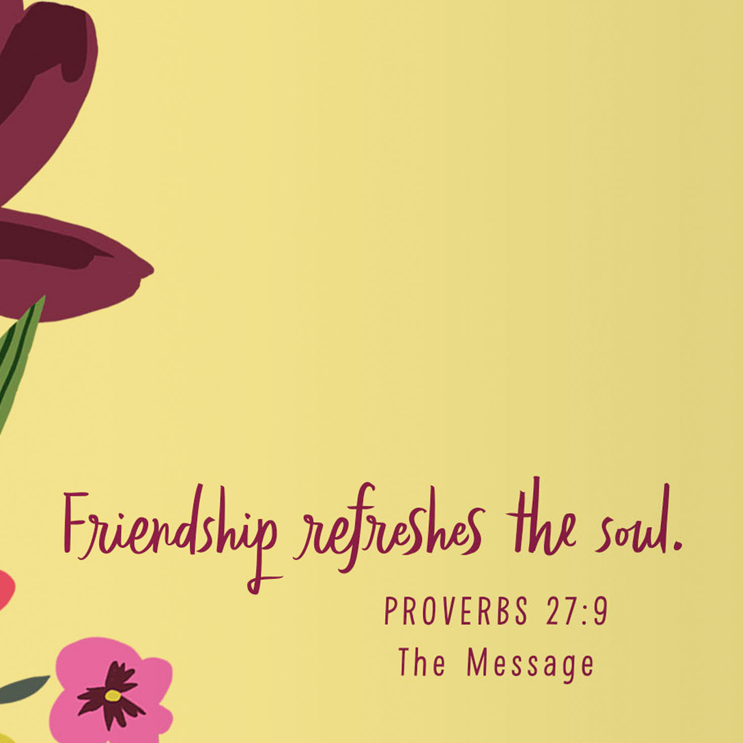 Painted Floral Border Religious Friendship Card scripture image number 3