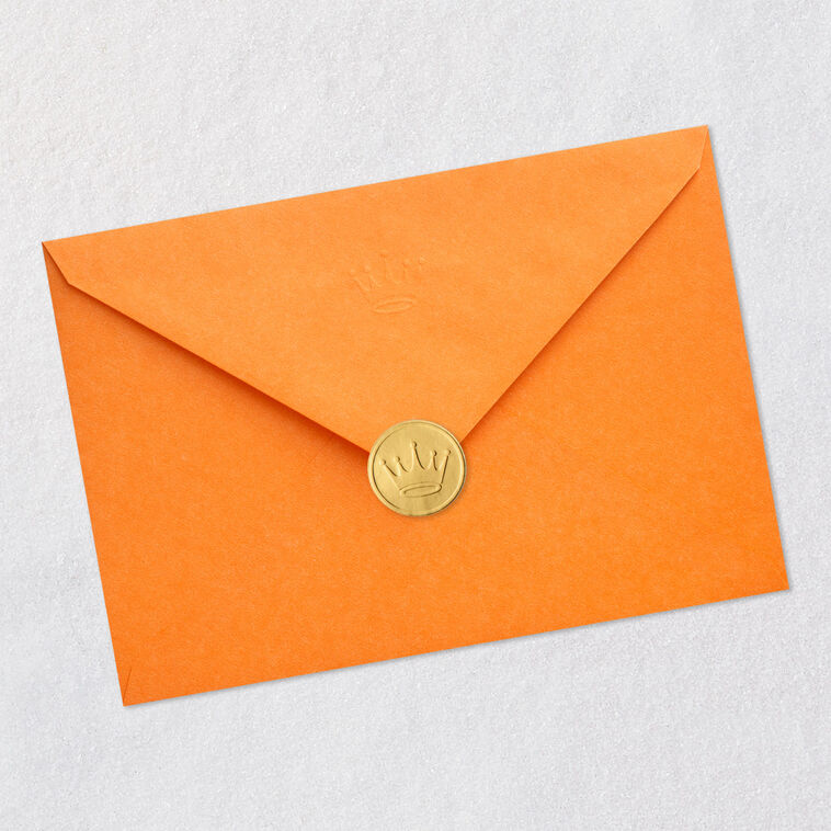 Pink, Orange and Black Unicorn Halloween Card Envelope Back with Seal image number 8