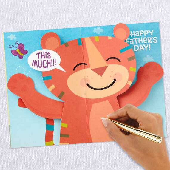 Loved This Much Tiger Hug Pop-Up Father's Day Card for Grandpa, , large image number 7