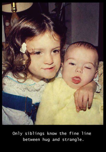 Sibling Strangle Funny Birthday Card