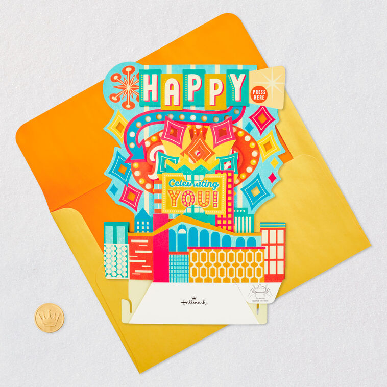 Celebrating You 3D Pop-Up Musical Birthday Card With Light, , large image number 5