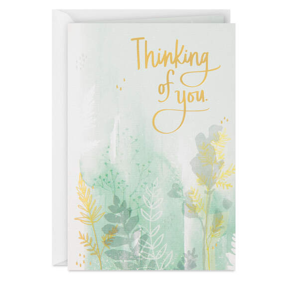 Watercolor Leaves Thinking of You Card
