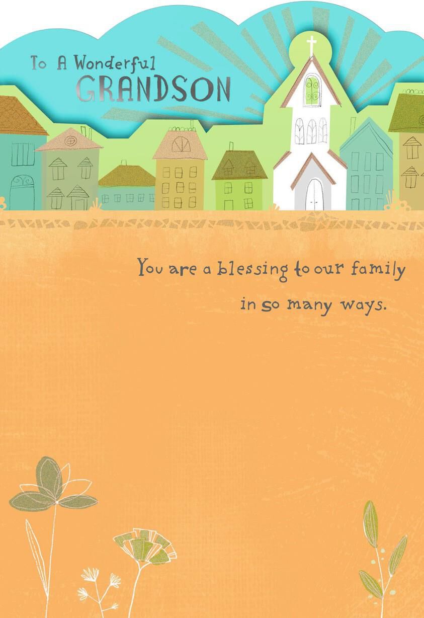 You Are a Blessing First Holy Communion Card for Grandson