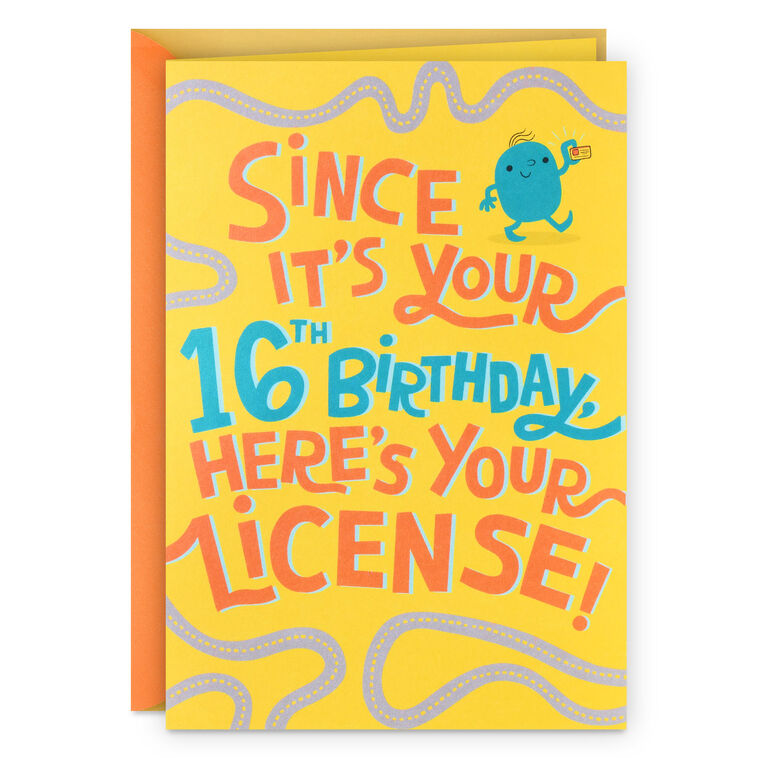 License to Party Funny Pop-Up 16th Birthday Card
