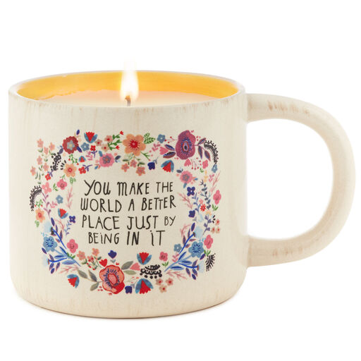 Natural Life You Make the World Better Jasmine/Honey Mug Candle, 10 oz., 