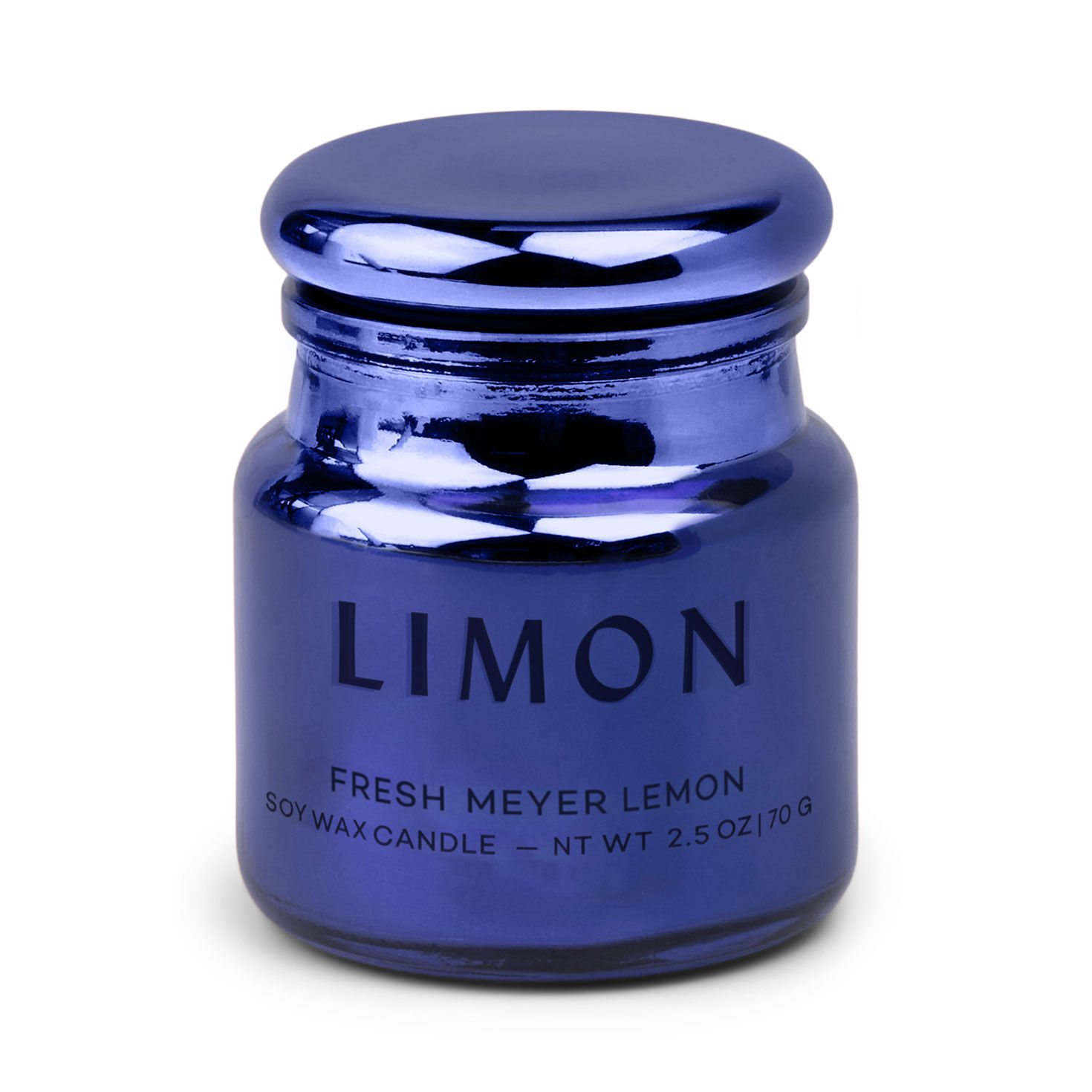 Paddywax Chroma Limon Cobalt Metallic Glass Candle, 2.5 oz.