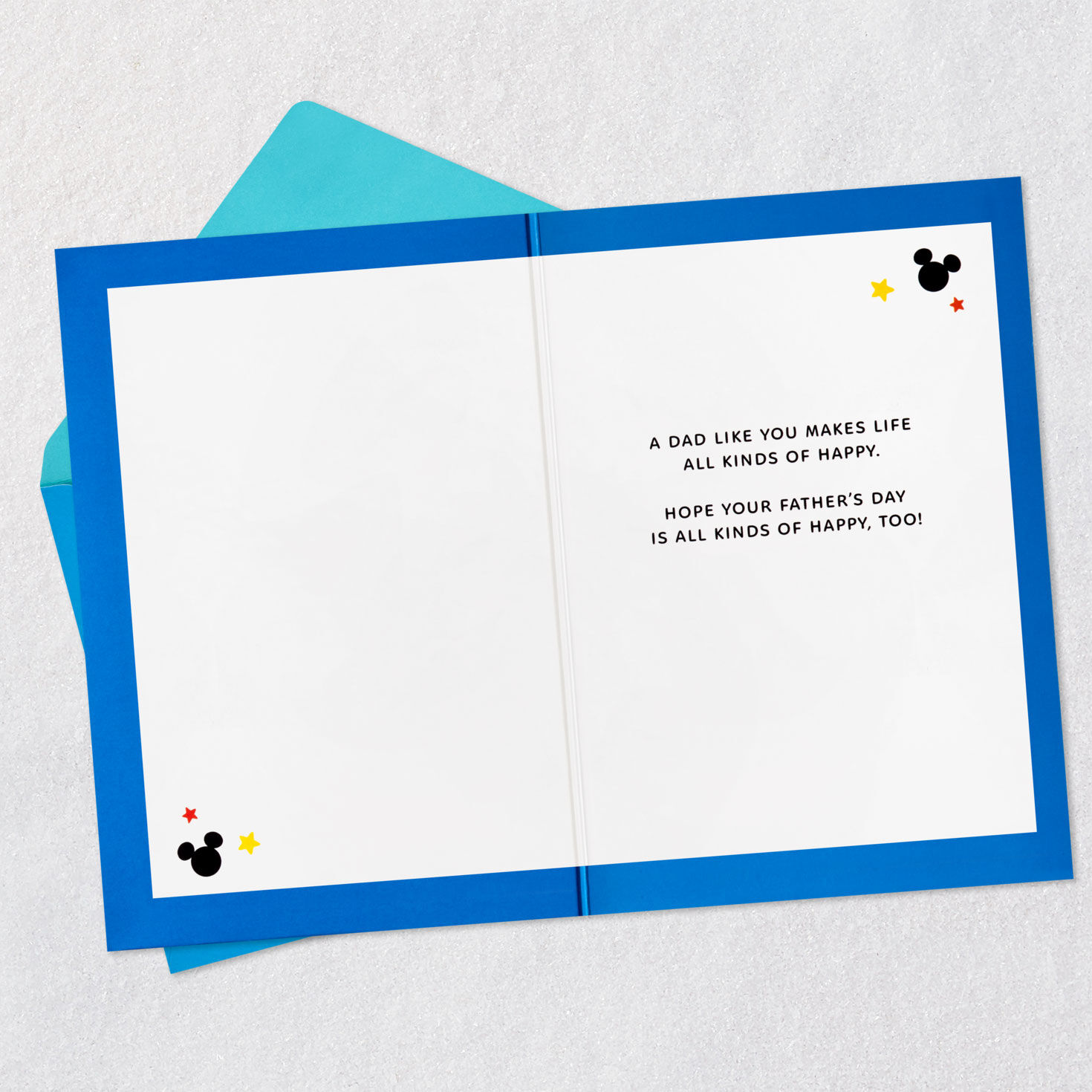 Mickey Mouse Dad Father's Day Card With Music Open card with envelope image number 3