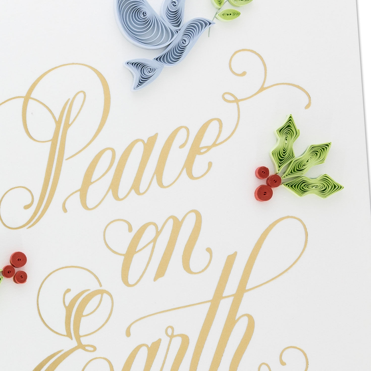 Dove Peace Earth Religious Quilled Christmas Card Card Front Detail image number 5