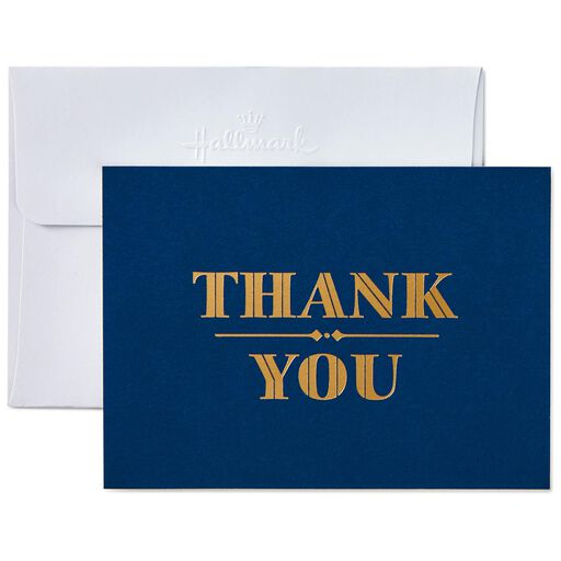 Gold on Navy Thank You Notes, Box of 10, 