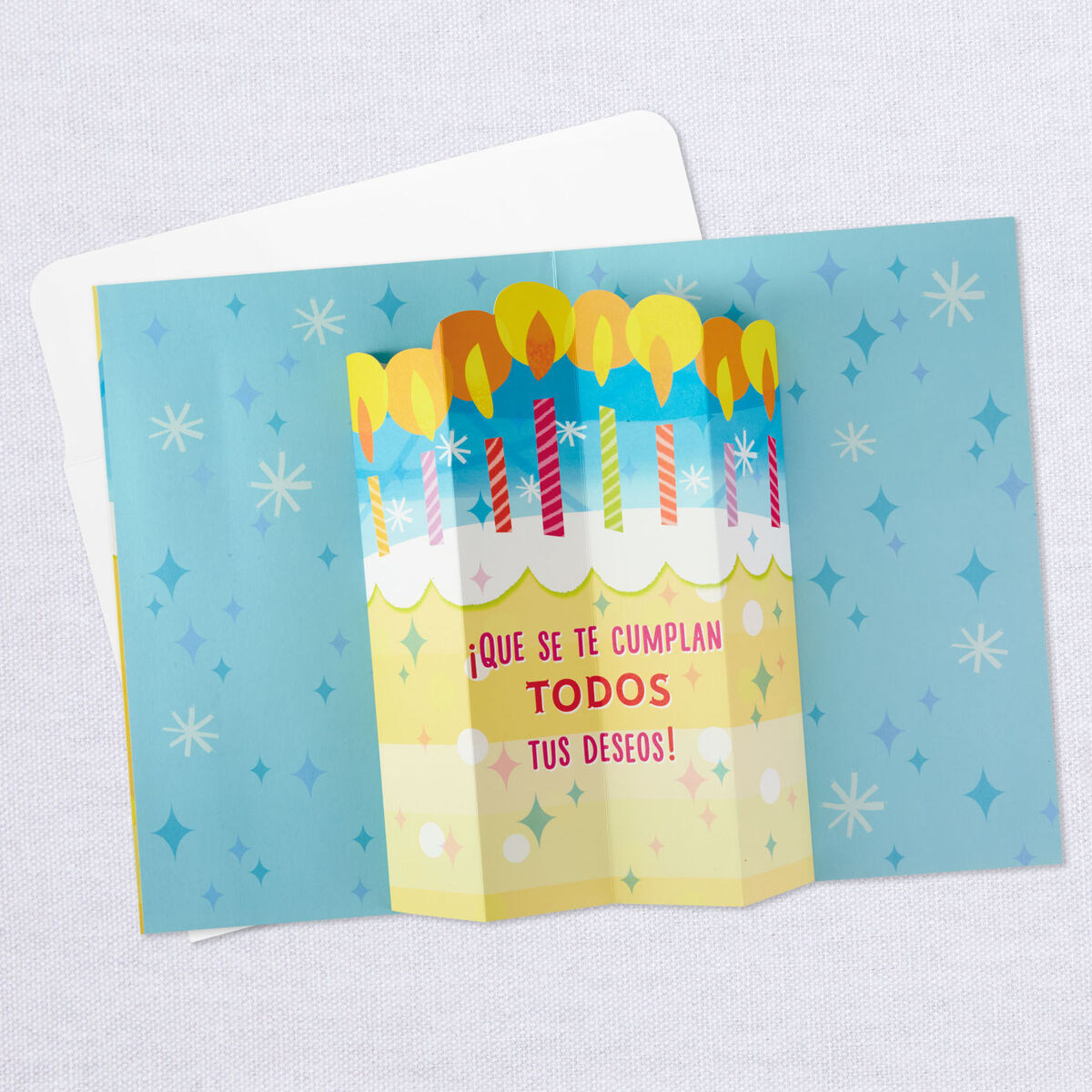 Cake and Candles Large Spanish-Language Pop Up Birthday Card, 12 ...