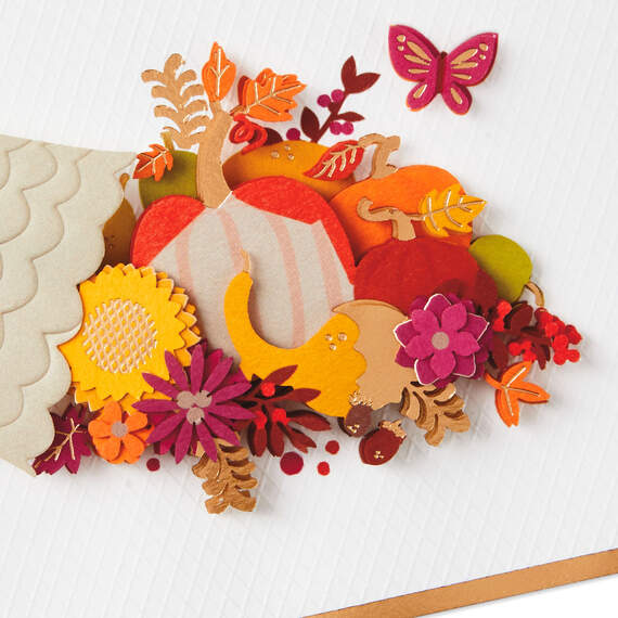 Many Reasons to Be Grateful Cornucopia Thanksgiving Card, , large image number 4