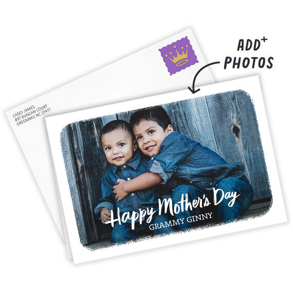 White Frame Horizontal Folded Mother's Day Photo Card, , large image number 2
