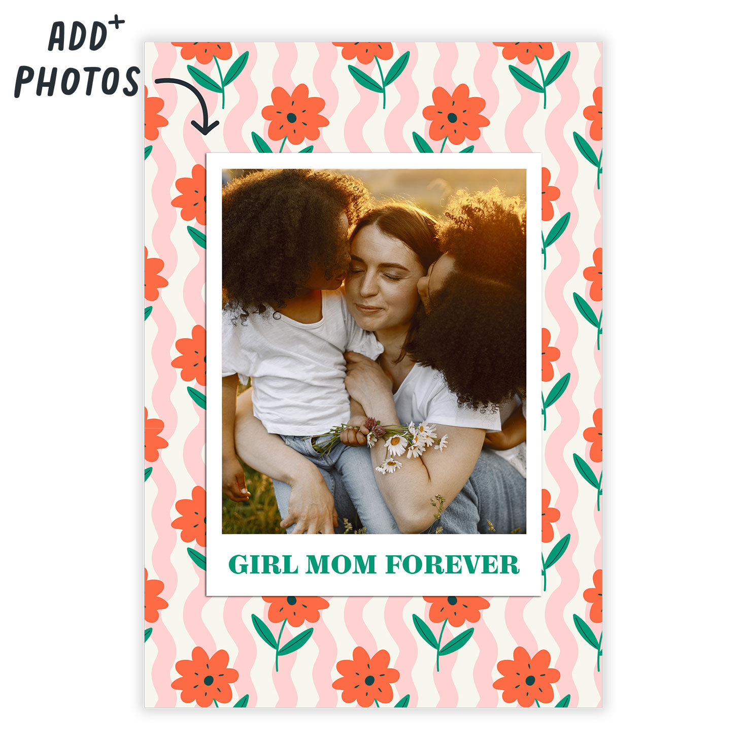 Floral Wallpaper Personalized Mother's Day Card Card Front indicating personalization image number 2