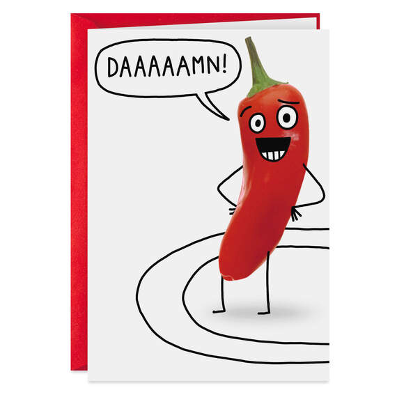 Damn, You're So Hot Chili Pepper Funny Valentine's Day Card, , large image number 1