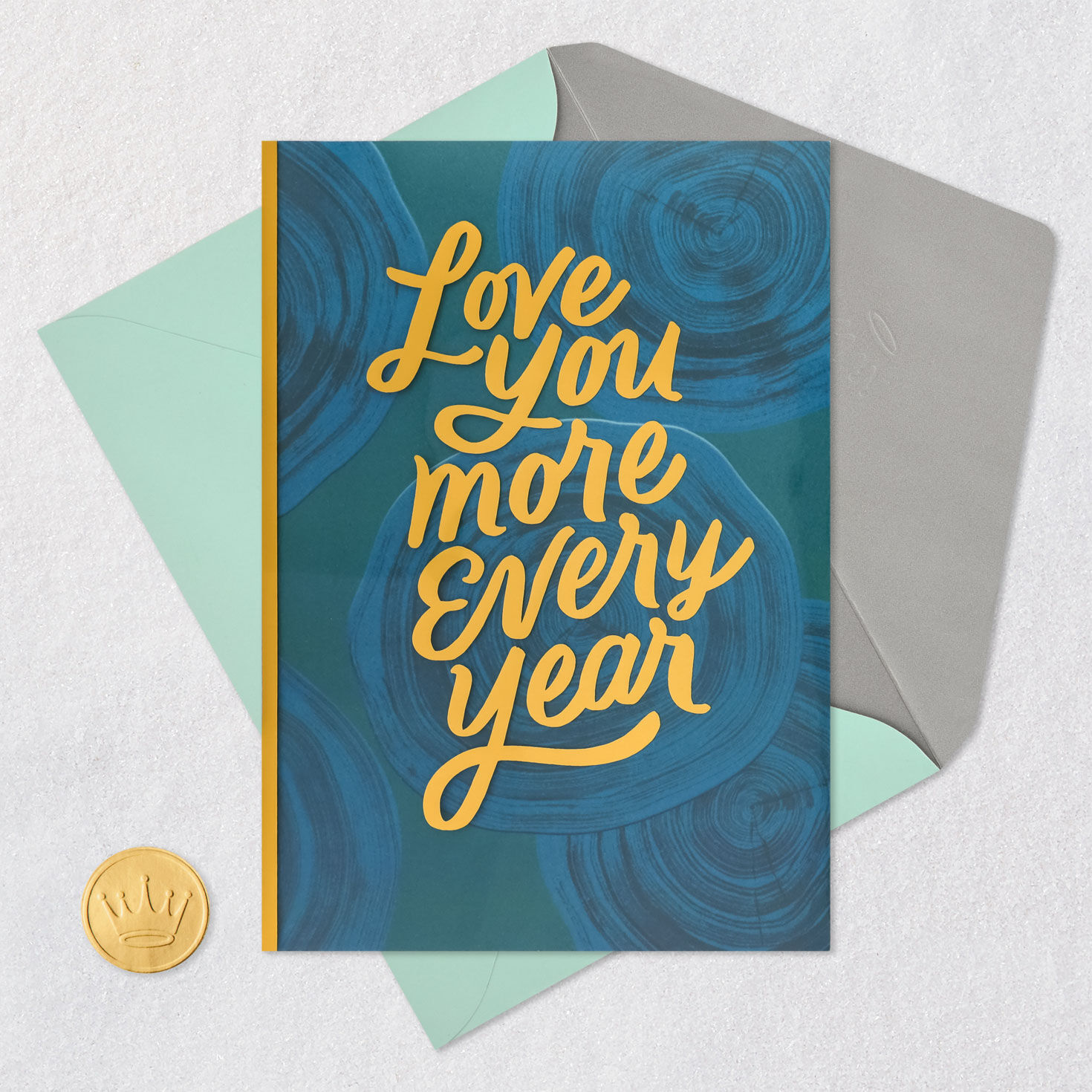 Tree Trunk Birthday Card for Wife Card Front with Envelope and Gold Seal image number 6