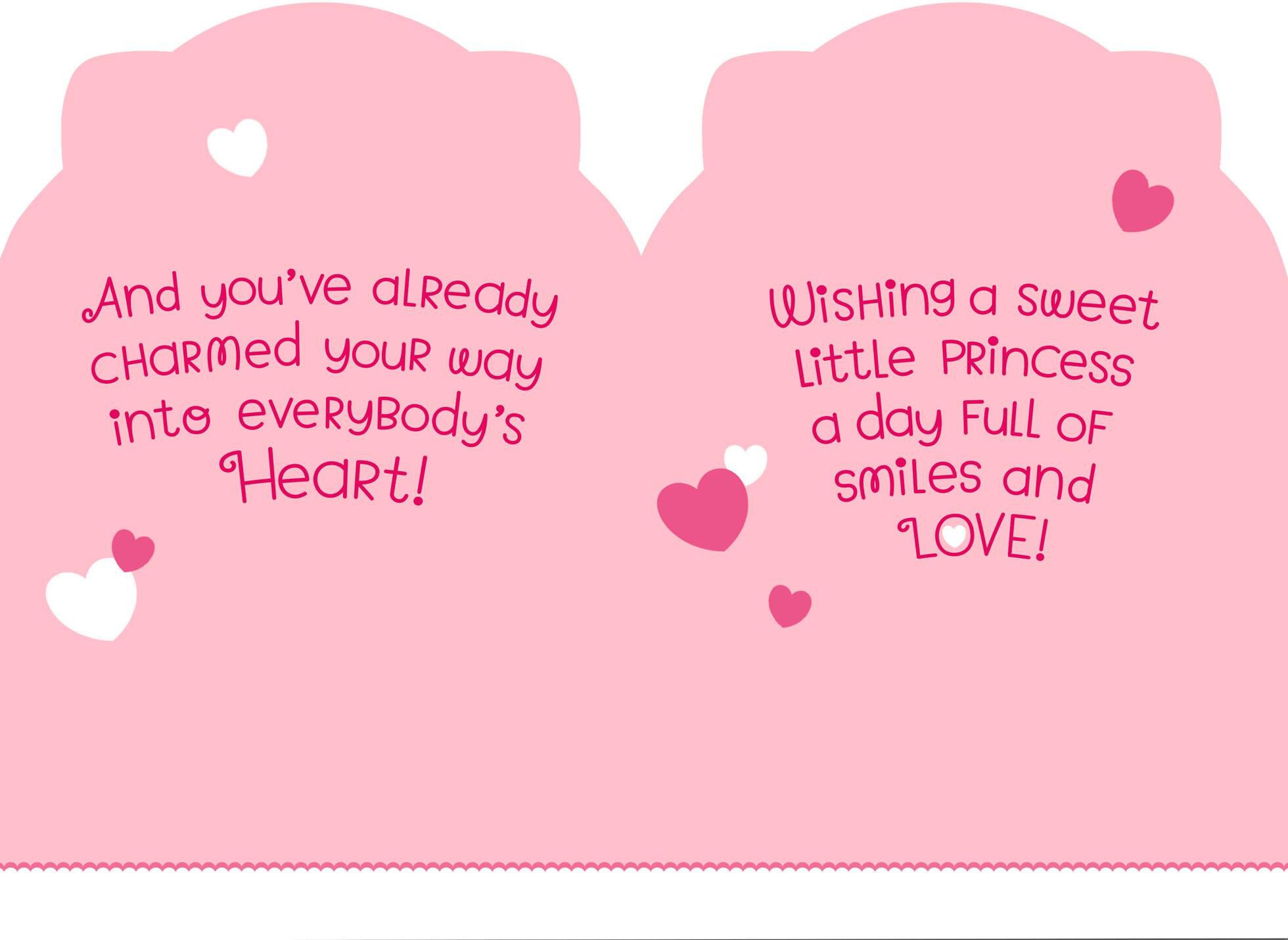 Princess Cat First Valentine's Day Card for Baby Girl