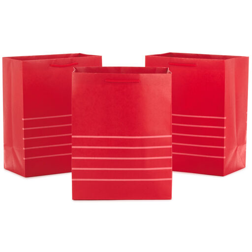 11.5" Red 3-Pack Gift Bags, 
