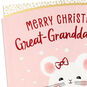 Mouse on Pink Great-Granddaughter Christmas Card Card Front Detail image number 5