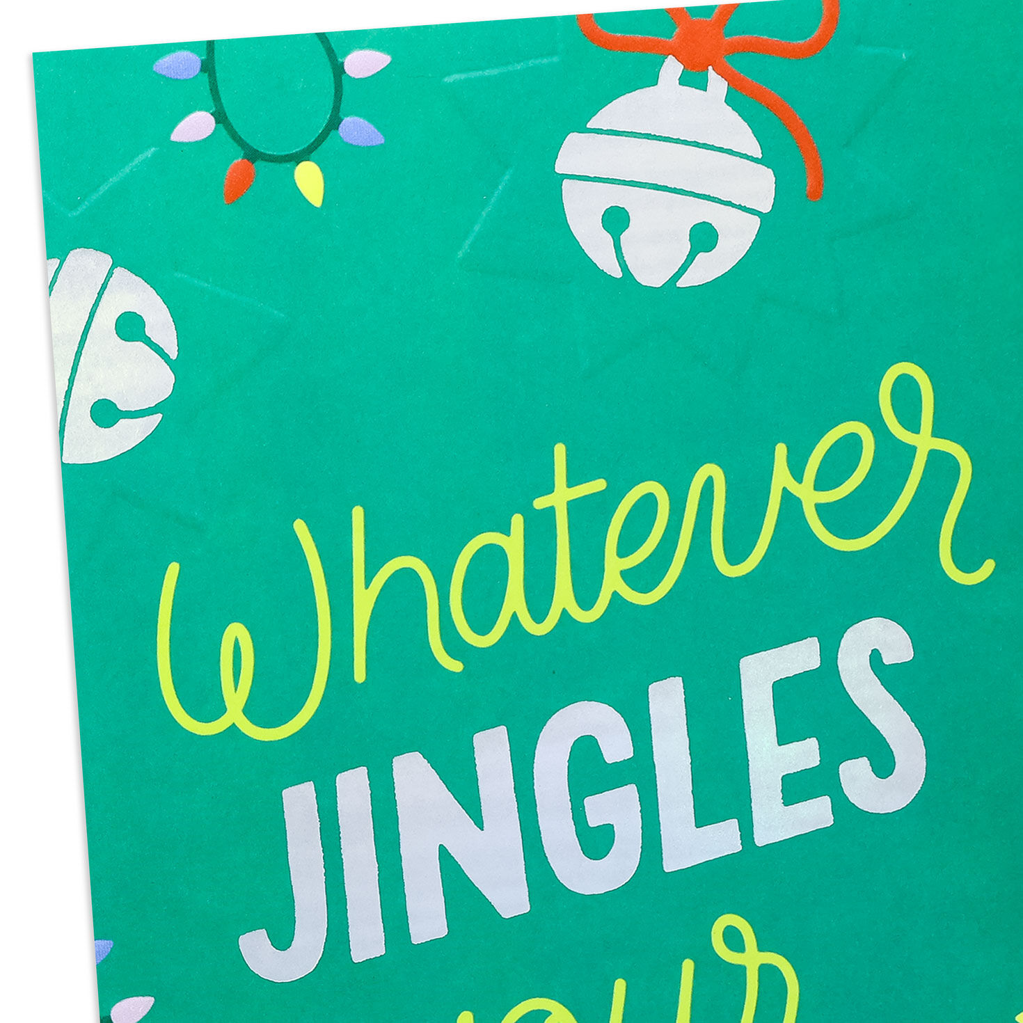 Teal Jingle Bells Christmas Gift Card Holder Card Front Detail image number 5