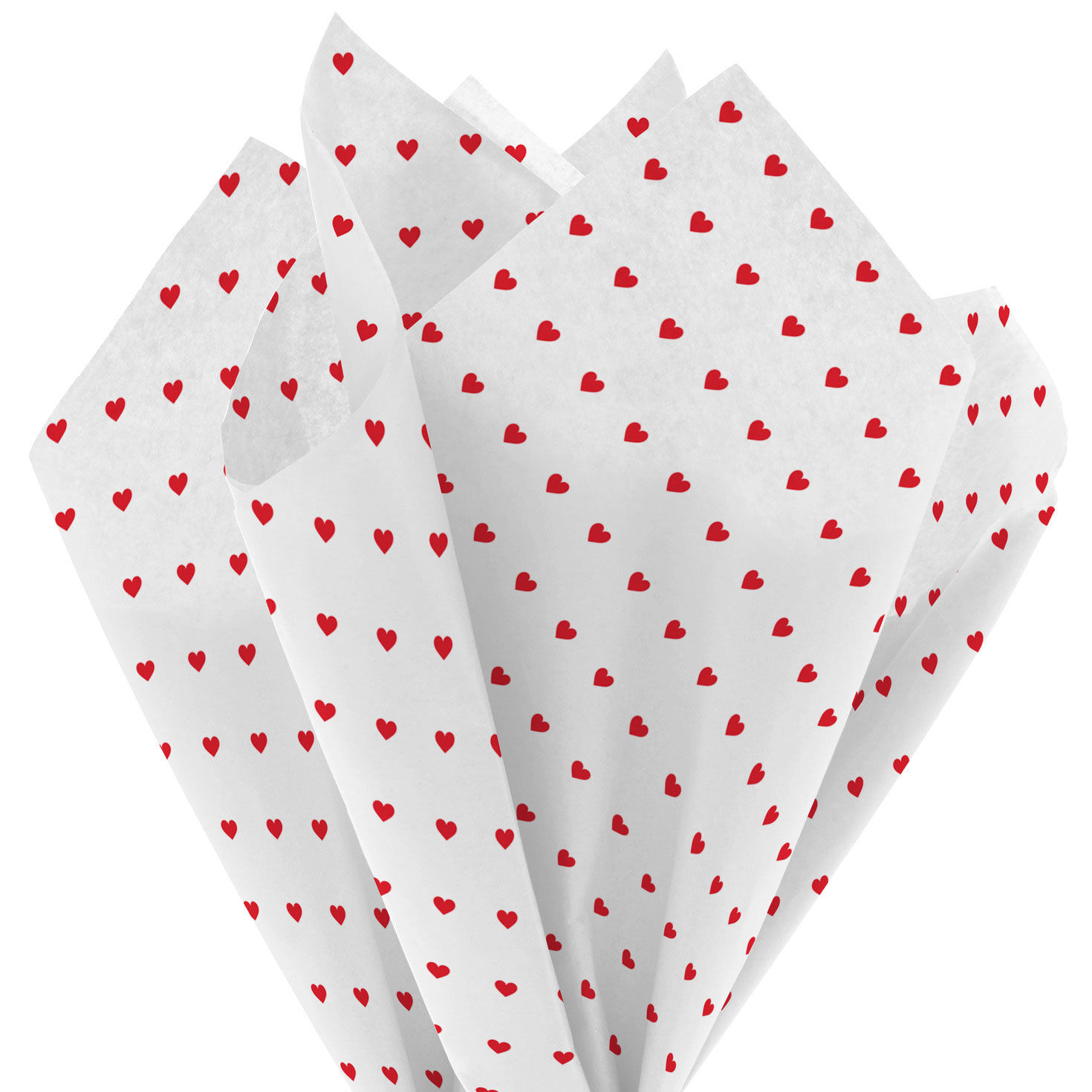 Tiny Red Hearts on White Tissue Paper, 6 sheets, , large image number 2