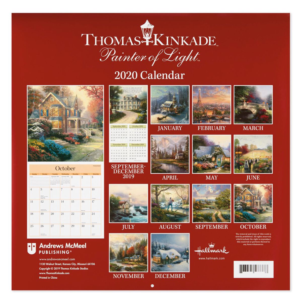 Thomas Kinkade Painter of Light 2020 Wall Calendar, 12Month