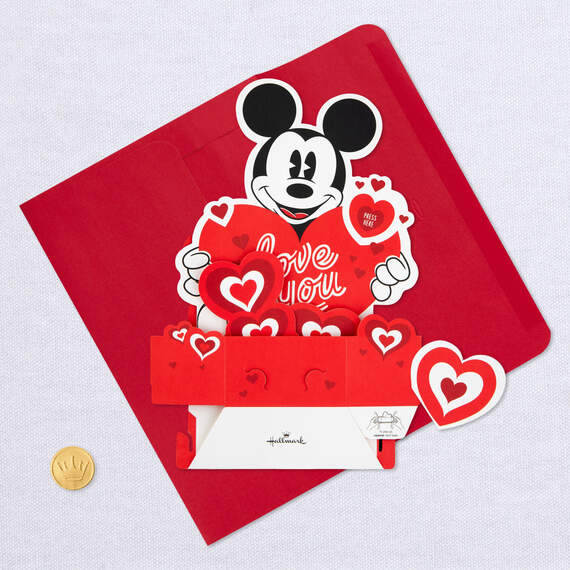 Disney Mickey Mouse Love You Musical 3D Pop-Up Love Card With Light, , large image number 5