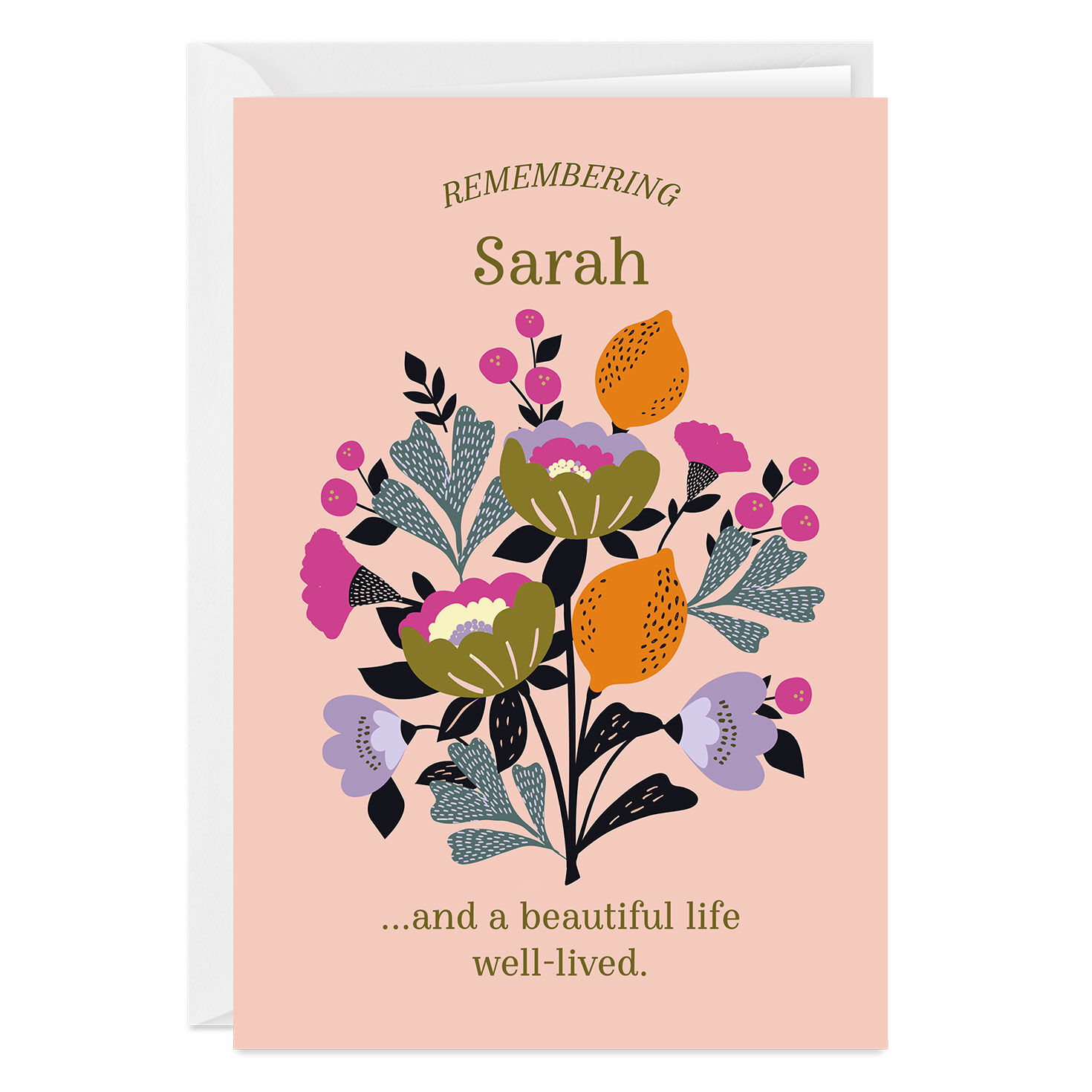 Remembering Folded Sympathy Photo Card