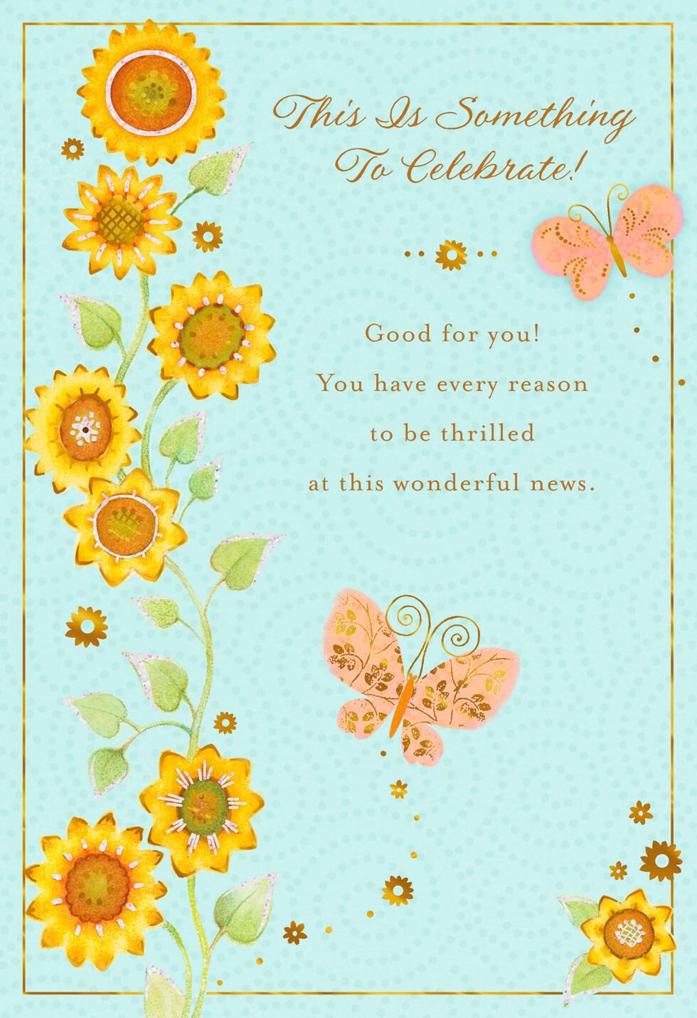 Sunflower Border Congratulations Card Greeting Cards Hallmark