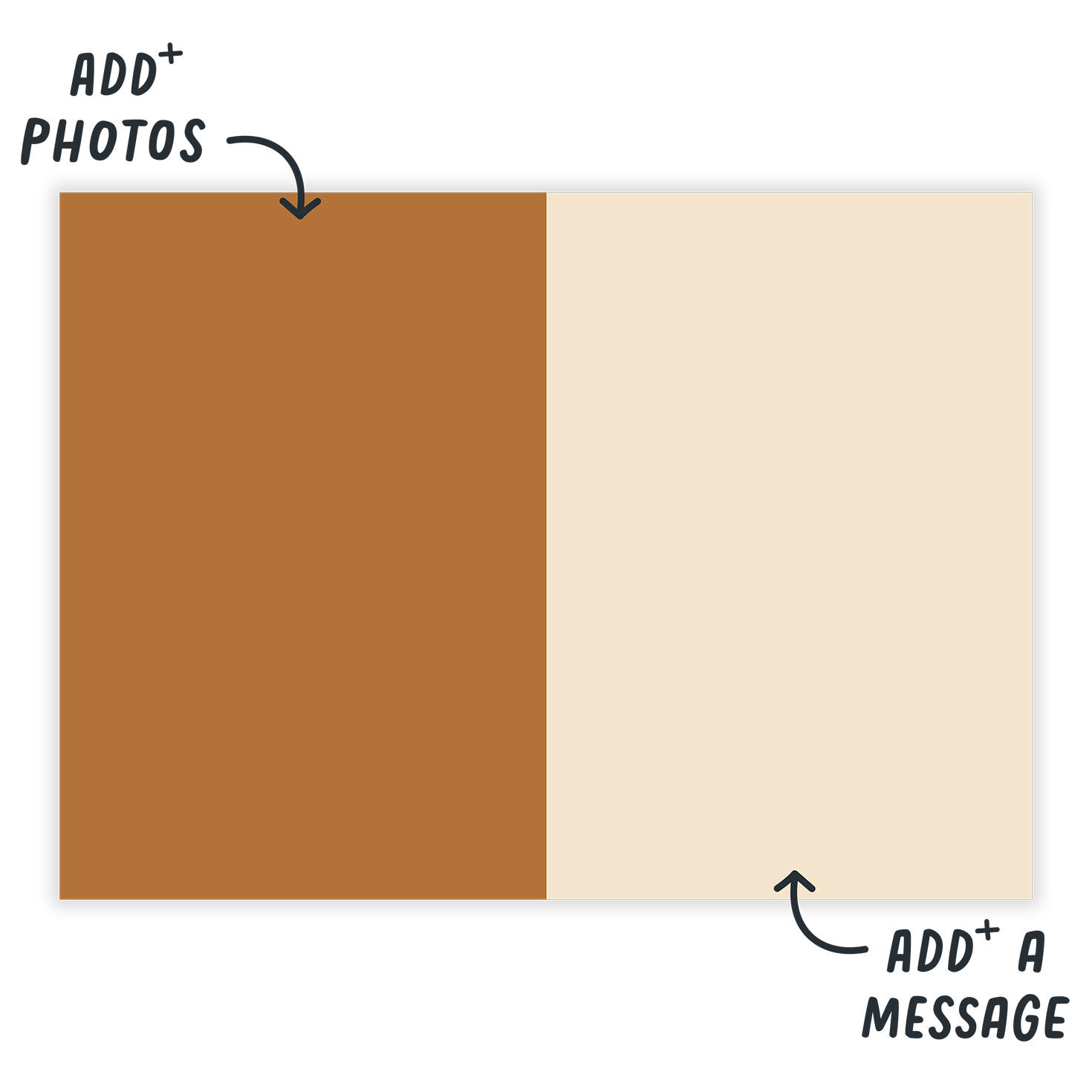 Orange Frame Photo Collage Personalized Card Open Card indicating personalization image number 3